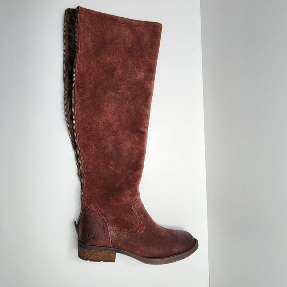 BORN Women's Borman Brick Red Suede Boots Size 6 NEW | Over the Knee, Fold Over - Picture 6 of 9